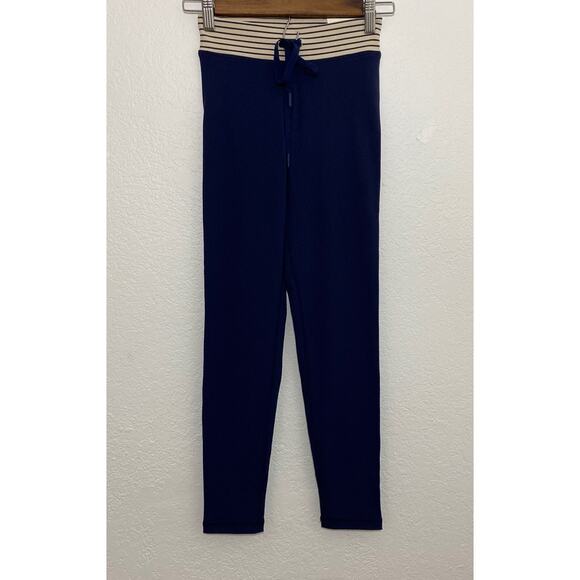 NWT Offline by Aerie Navy Blue Striped Waist Hi-Rise Leggings Drawstring Size M - Picture 1 of 6